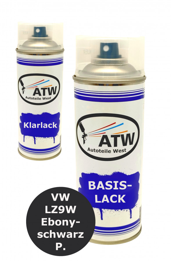 Autolack für VW LZ9W Ebonyschwarz P.+400ml Klarlack Set